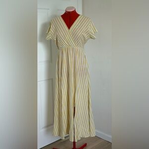 NWOT NEW Made in Italy Cotton Linen Blend Striped Maxi Dress Size S Beach Resort